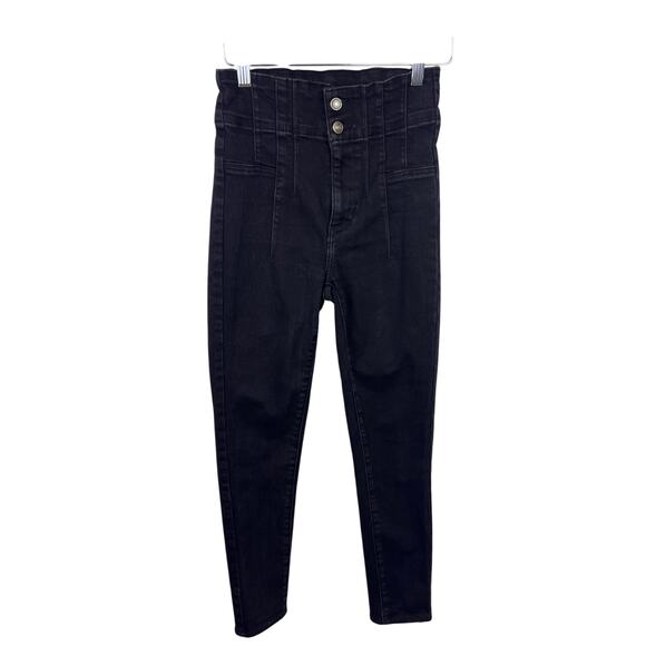 We The Free Riley Seamed High‑Rise Skinny Jeans in Faded Black Denim – Size 26 - Picture 2 of 9